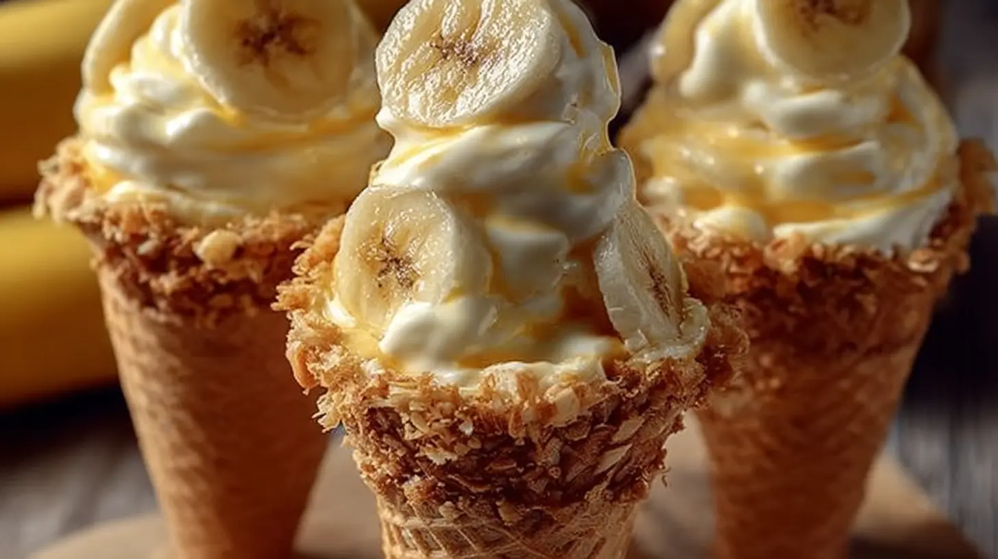 Banana Cheesecake Pudding Cones