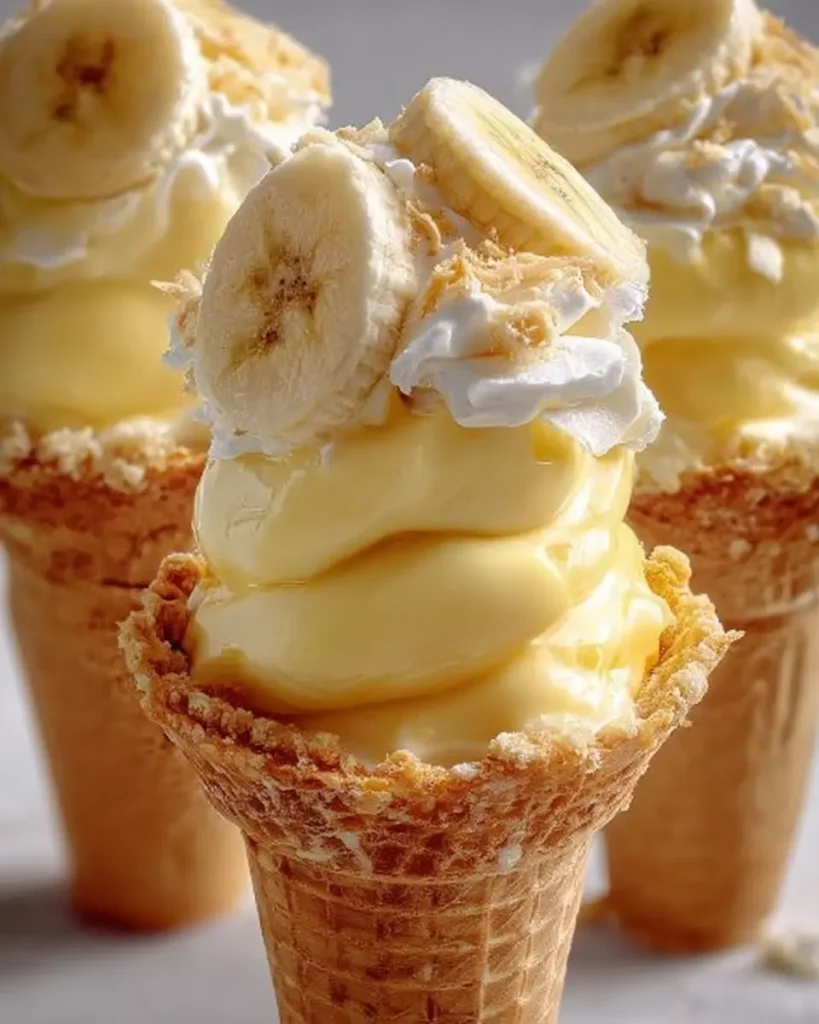 Banana Cheesecake Pudding Cones