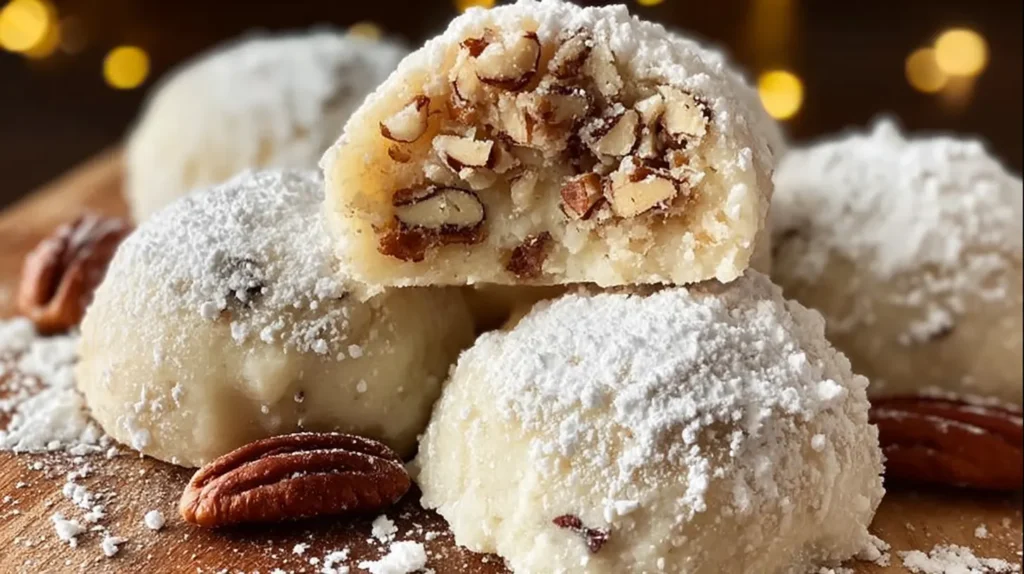 Buttery Pecan Snowball Cookies