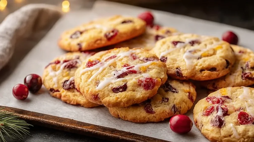 Chewy Christmas Cranberry Orange Cookies