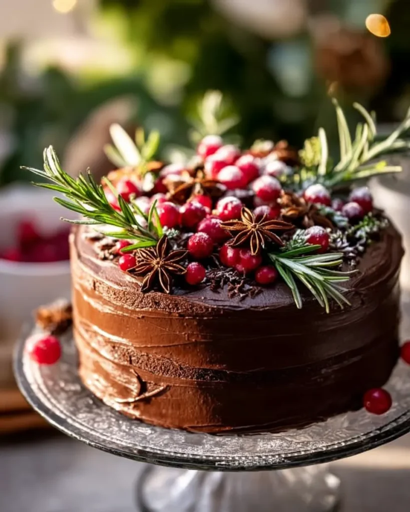 Classic Chocolate Christmas Cake