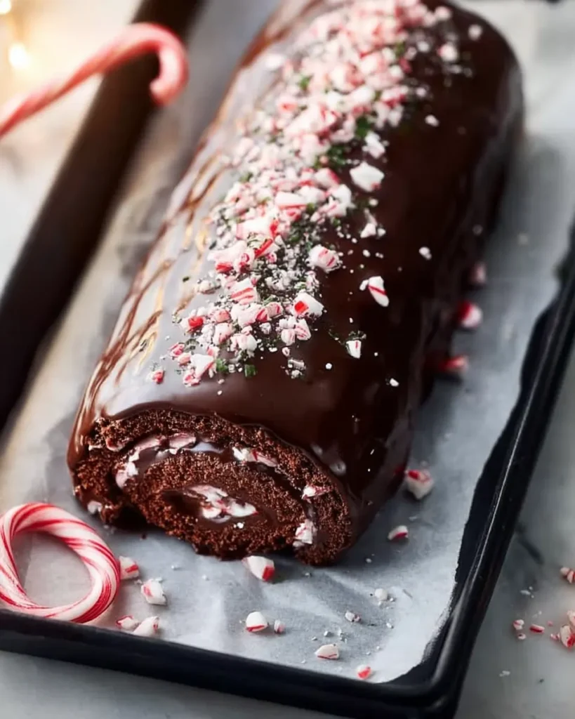 Classic Christmas Peppermint Roll Cake