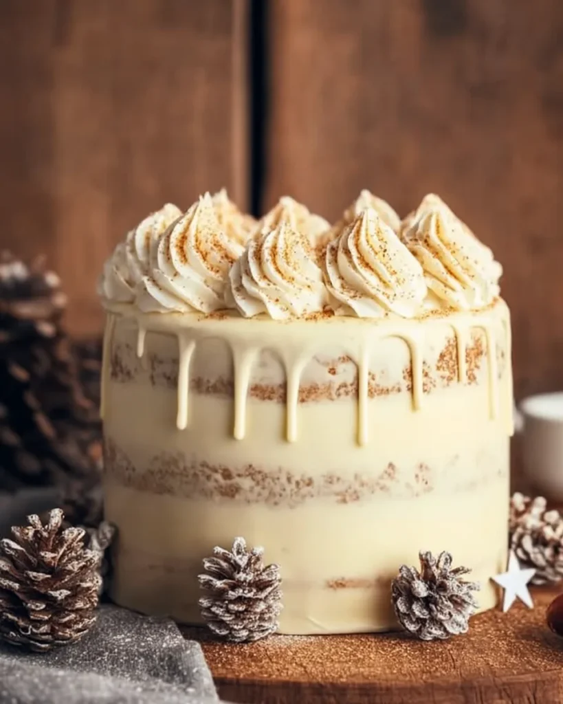 Festive Eggnog Cake with Creamy Frosting You’ll Adore
