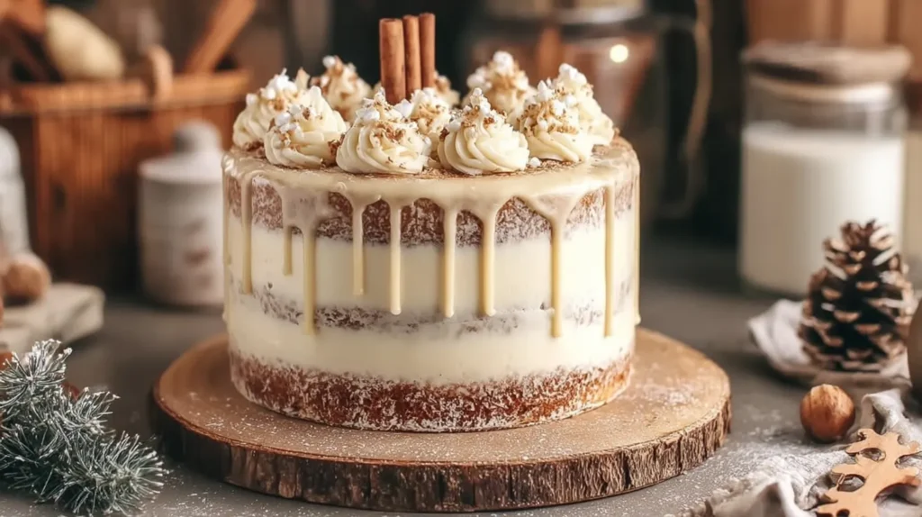 Festive Eggnog Cake with Creamy Frosting You’ll Adore