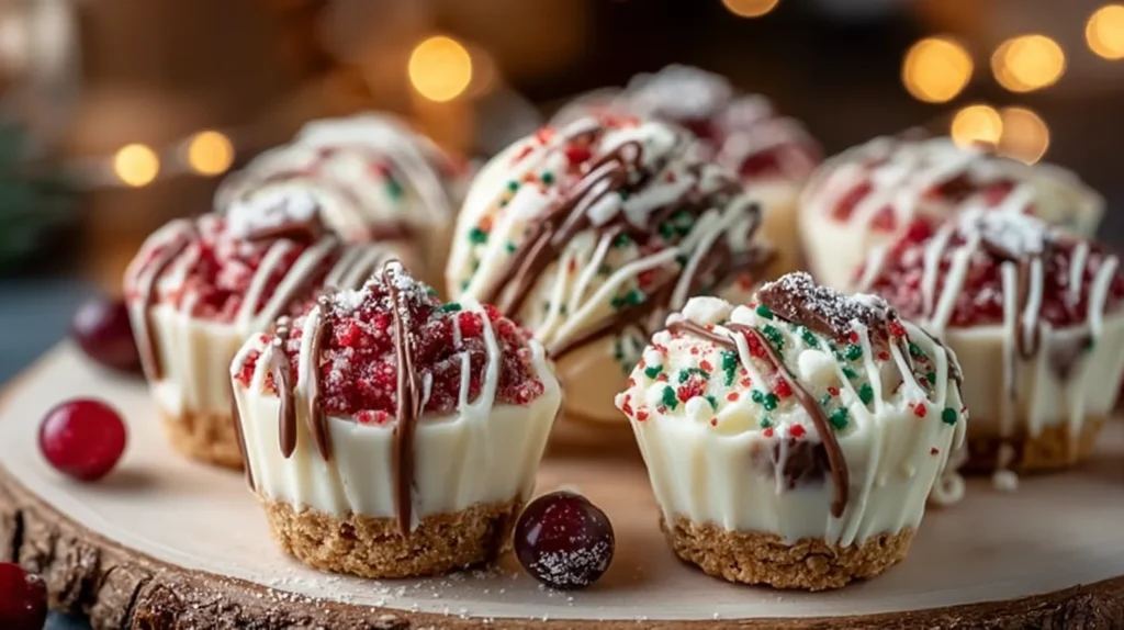 No-Bake Christmas Cheesecake Bites