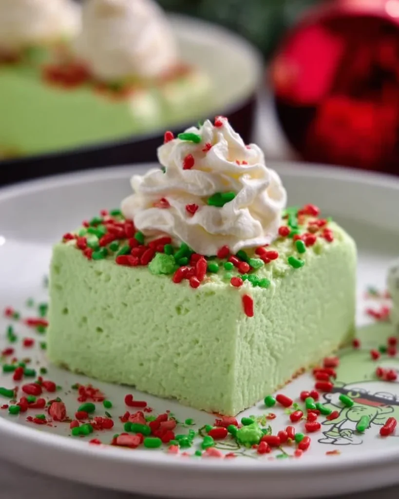 No Bake Grinch Christmas Cheesecake