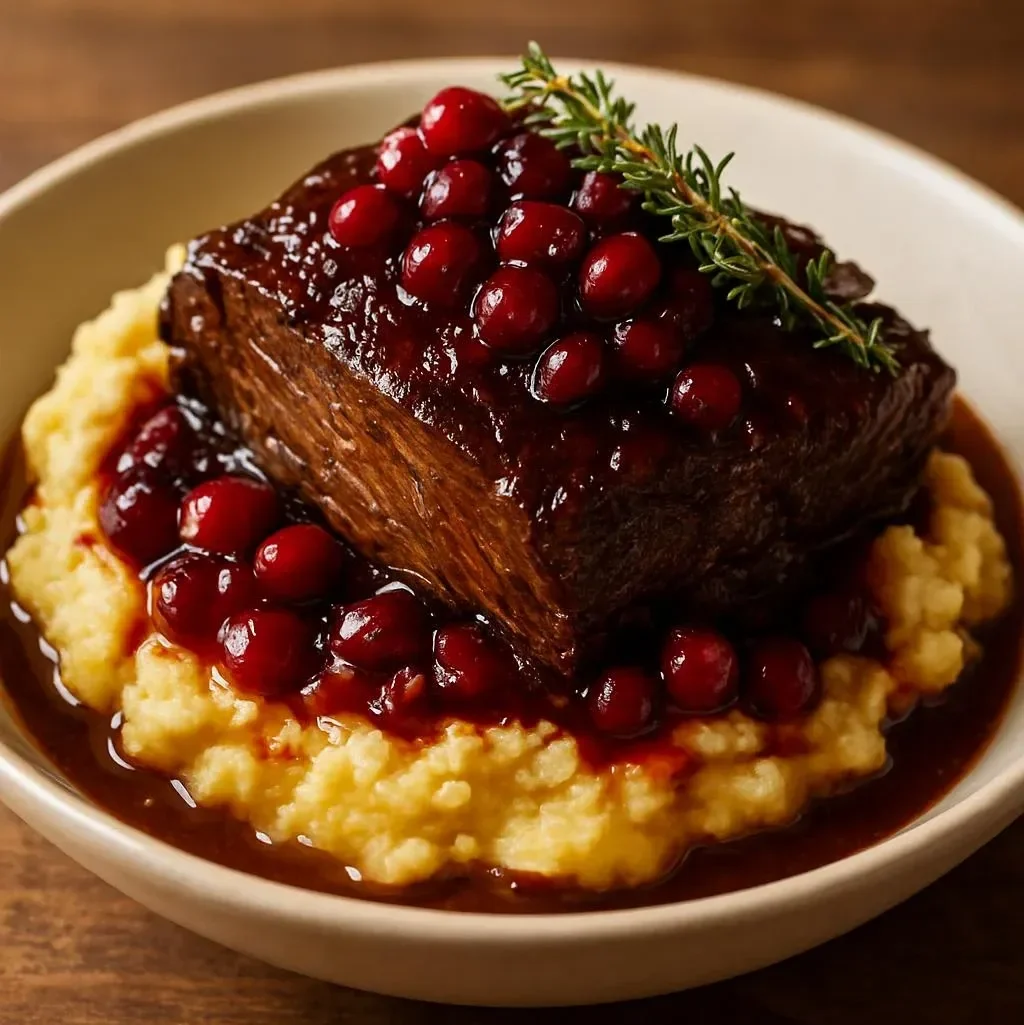 Slow-Braised Beef Roast with Cranberry Balsamic Glaze
