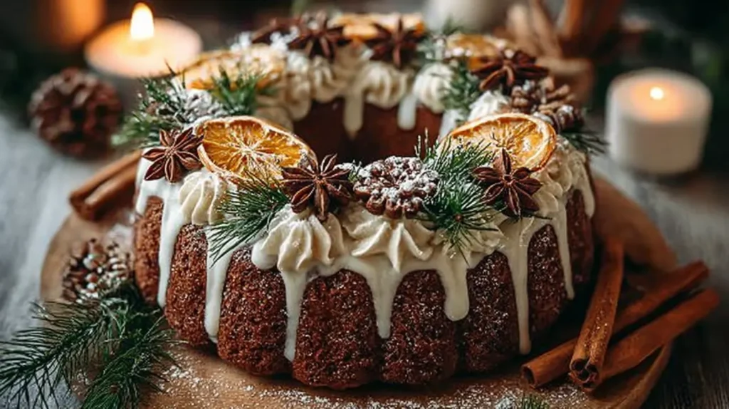 Spiced Gingerbread Wreath Cake – A Cozy Holiday Delight!