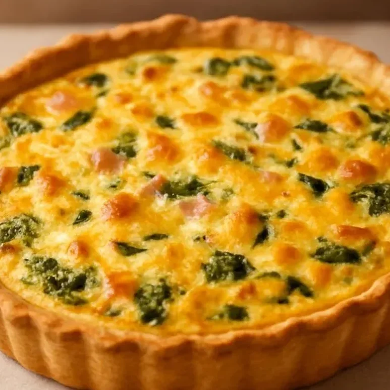 Spinach, Ham, and Cheese Quiche
