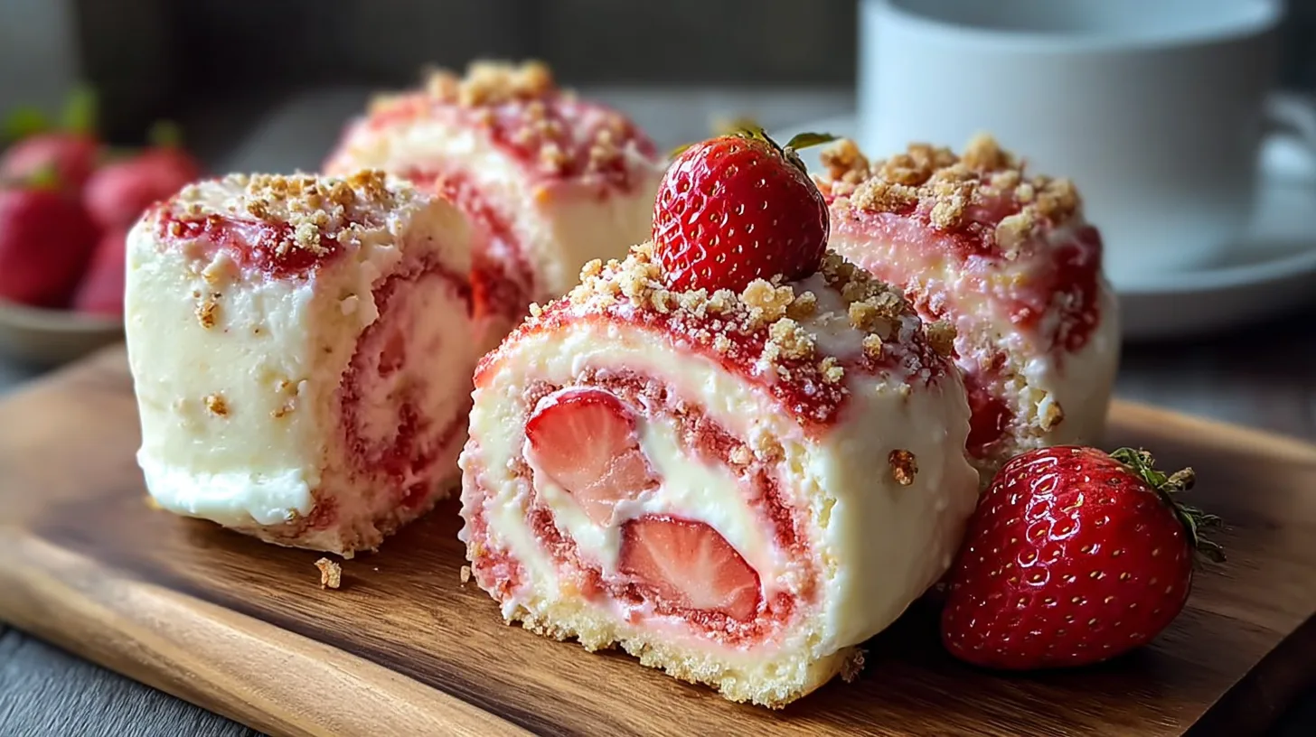 Strawberry Shortcake Cheesecake Rolls