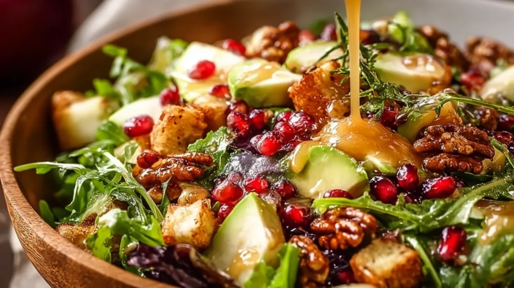 Winter Christmas Salad with Honey Mustard Dressing