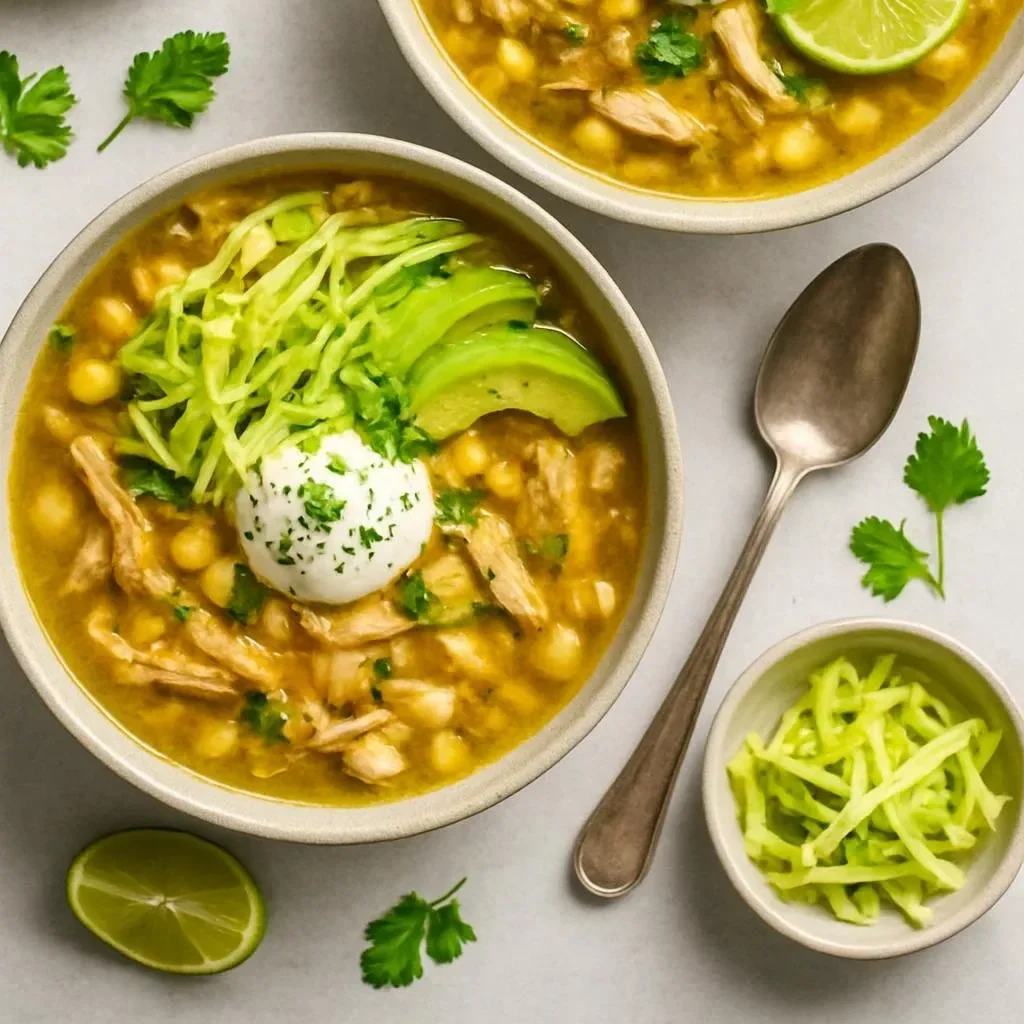 Cozy Green Chile Chicken Pozole