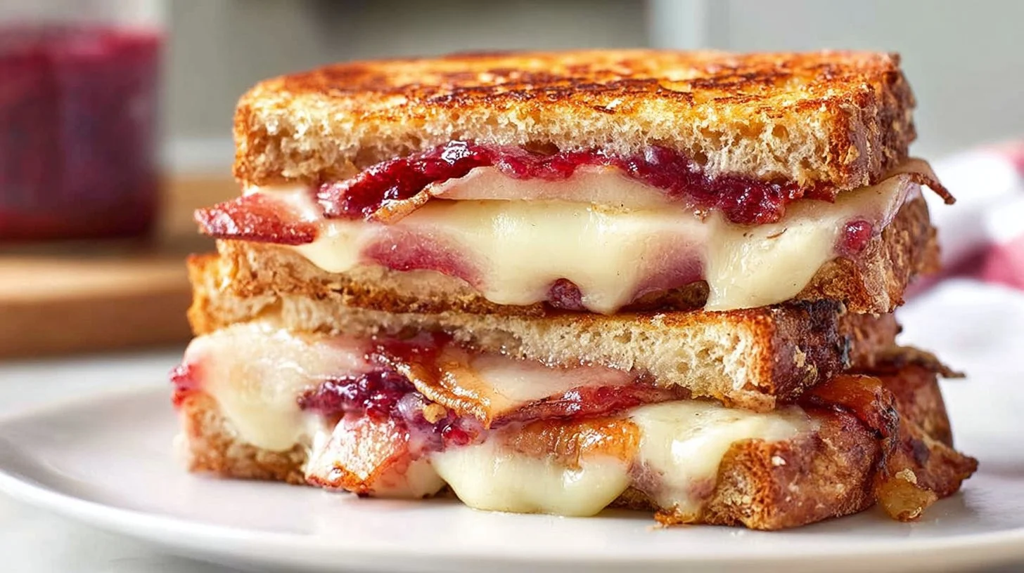 Bacon, Pear, and Raspberry Grilled Cheese