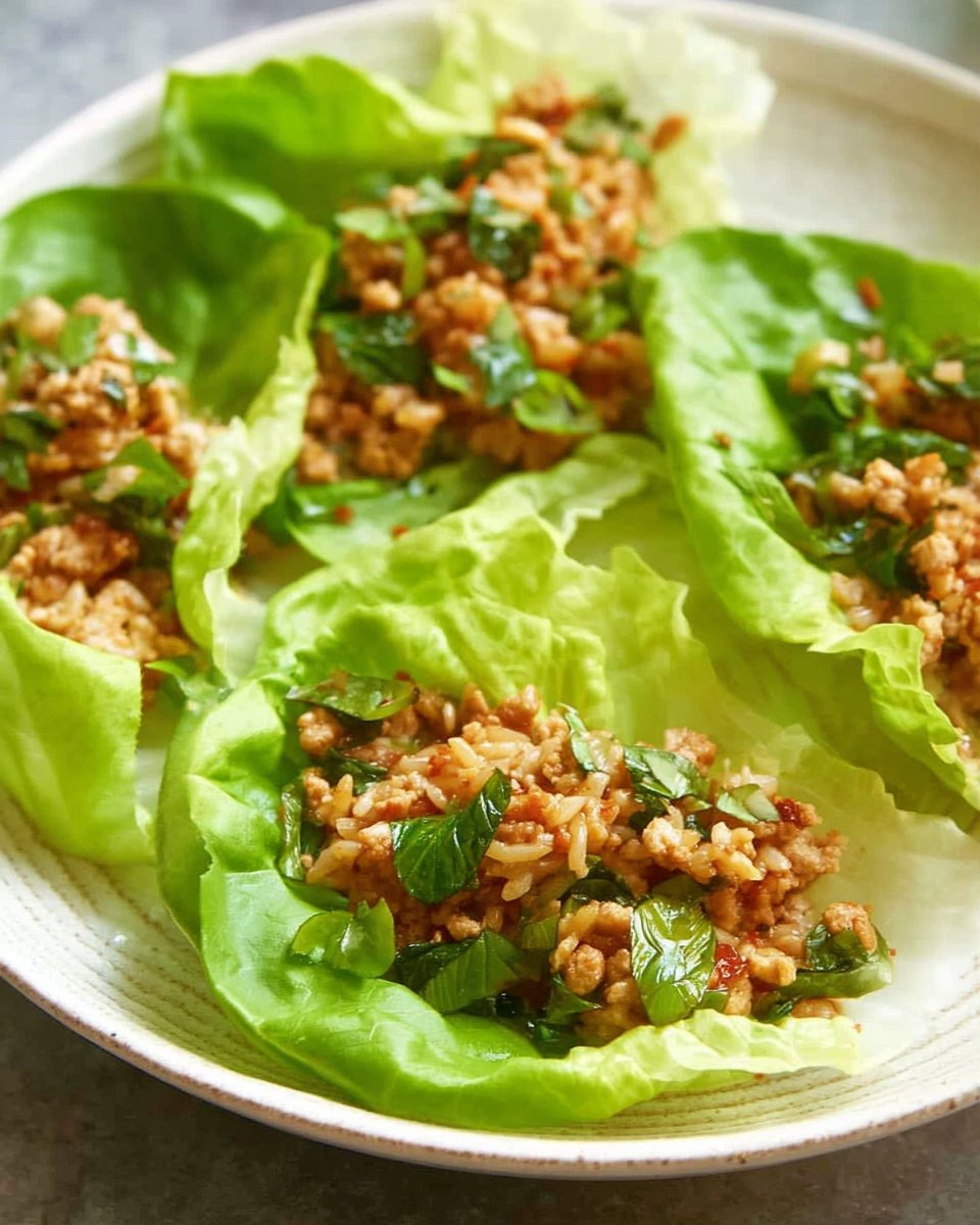 Basil Chicken Lettuce Wraps