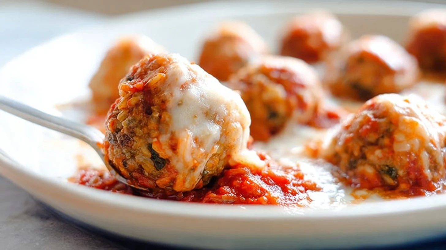 Cheesy Meatless Meatballs with Marinara