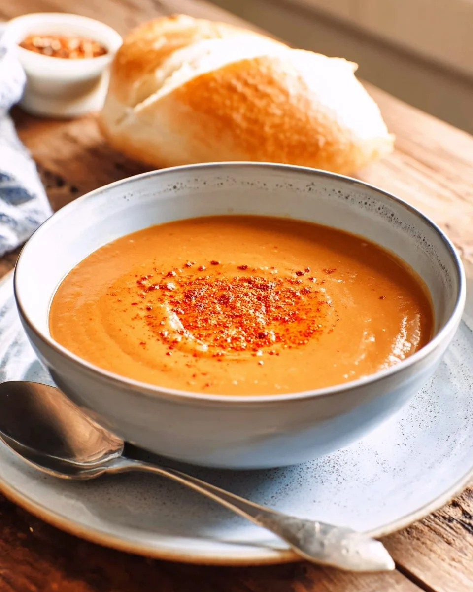 Curry Roasted Red Pepper And Eggplant Soup