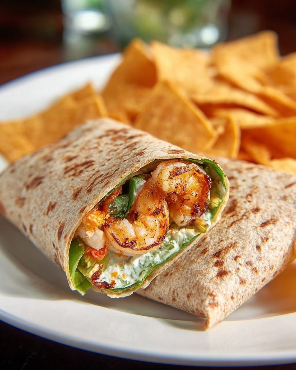 Garlic Shrimp And Zucchini Wrap