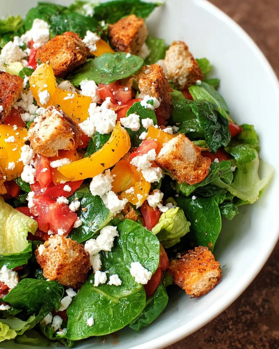 Greek Salad With Paprika Croutons