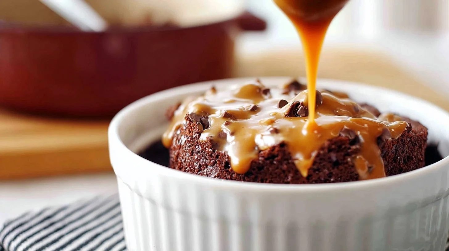 Hot Fudge Cake With Peanut Butter Sauce