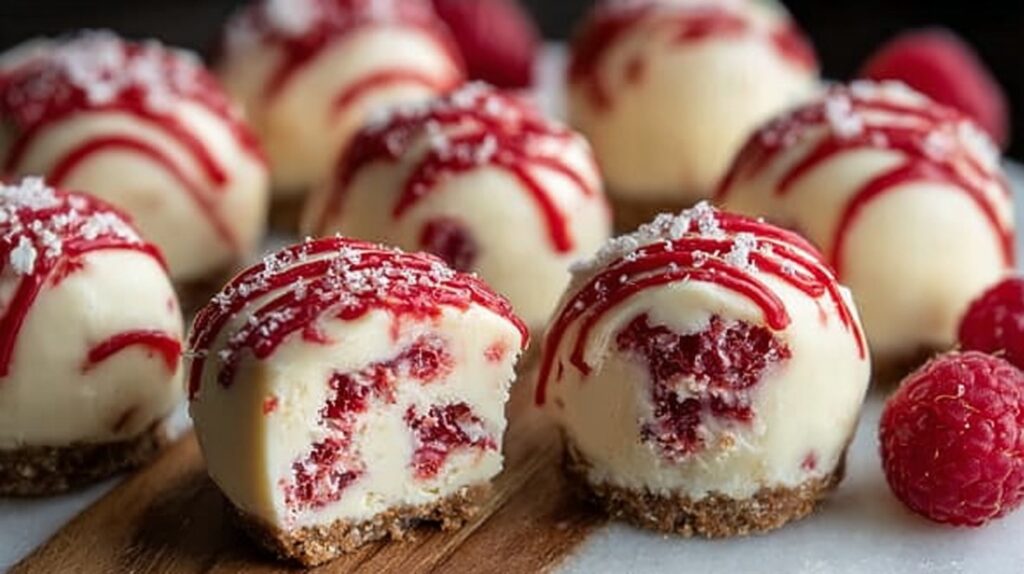 White Chocolate Raspberry Cheesecake Bites: Easy No-Bake Treats