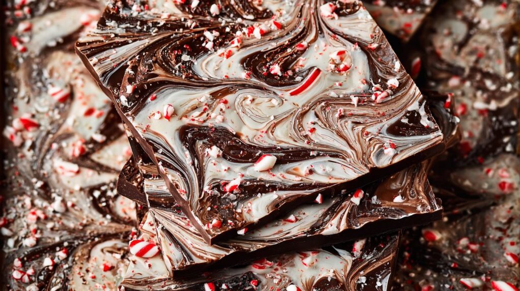 Double Chocolate Swirled Peppermint Bark