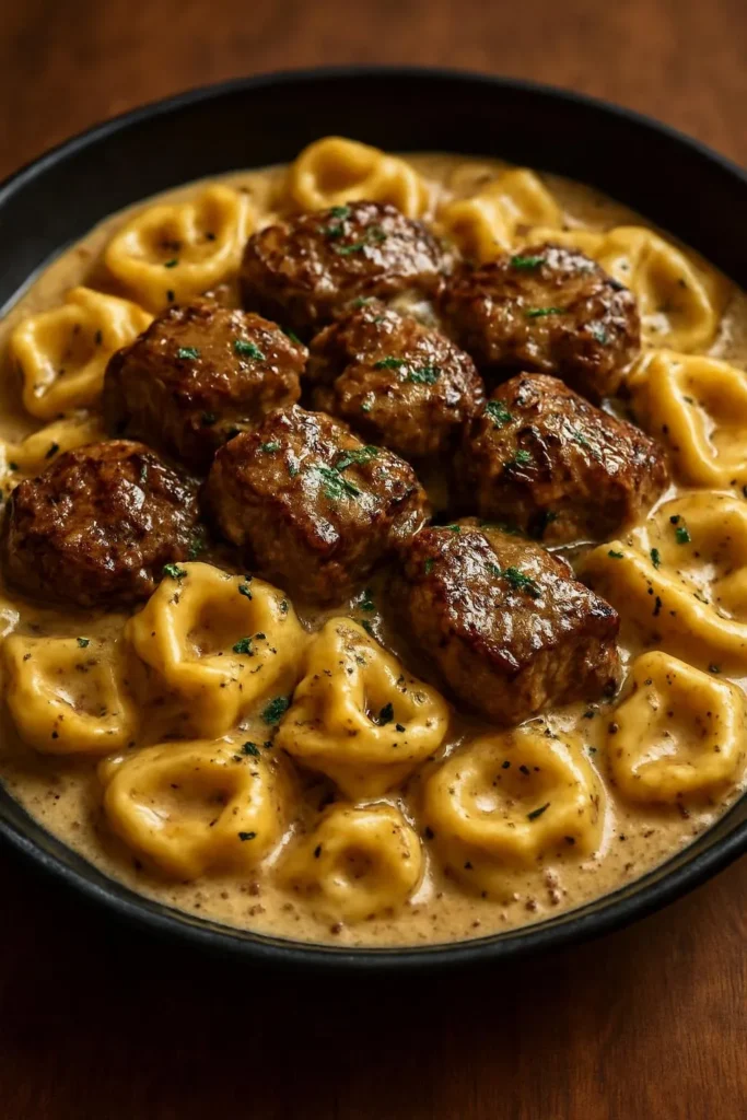 Cracked Garlic Steak Tortellini in Creamhouse Sauce Bliss