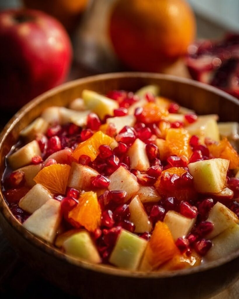 Winter Fruit Salad with Cinnamon Vanilla Dressing