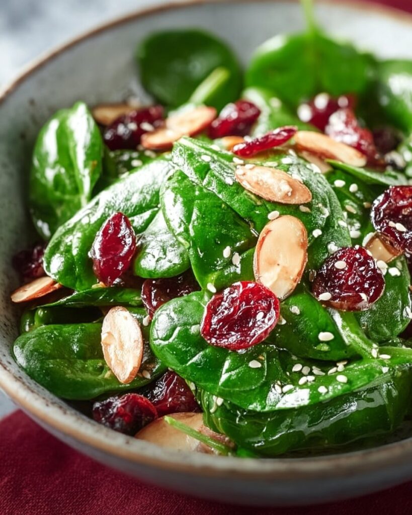 Festive Christmas Cranberry Spinach Salad