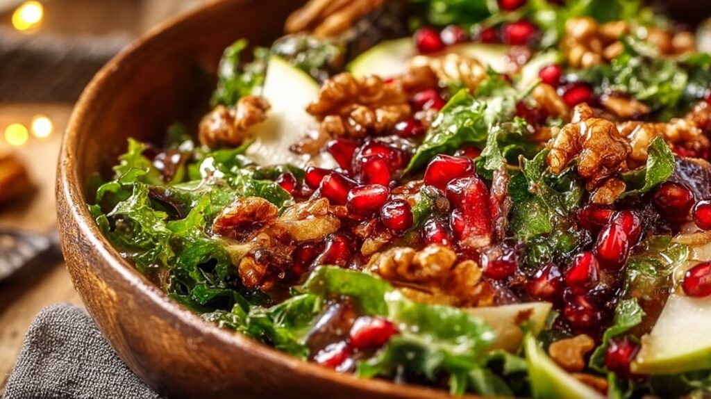 Winter Christmas Salad with Honey Mustard Dressing