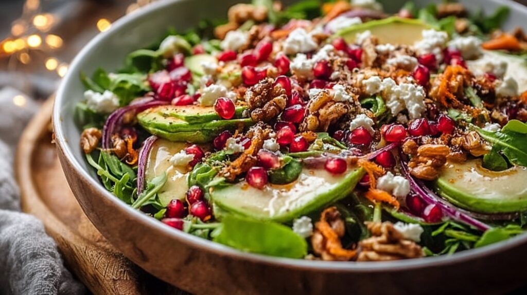 Tasty Christmas Salad with Honey Mustard Dressing