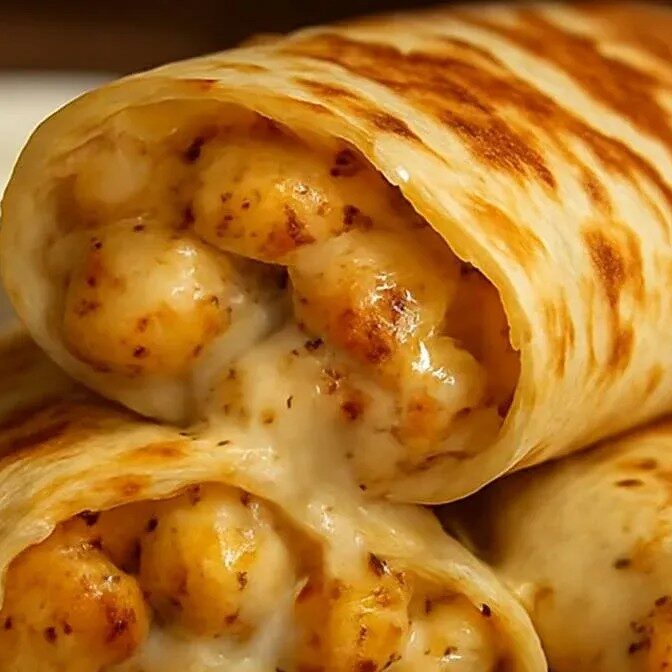 Cheesy Garlic Chicken Wraps