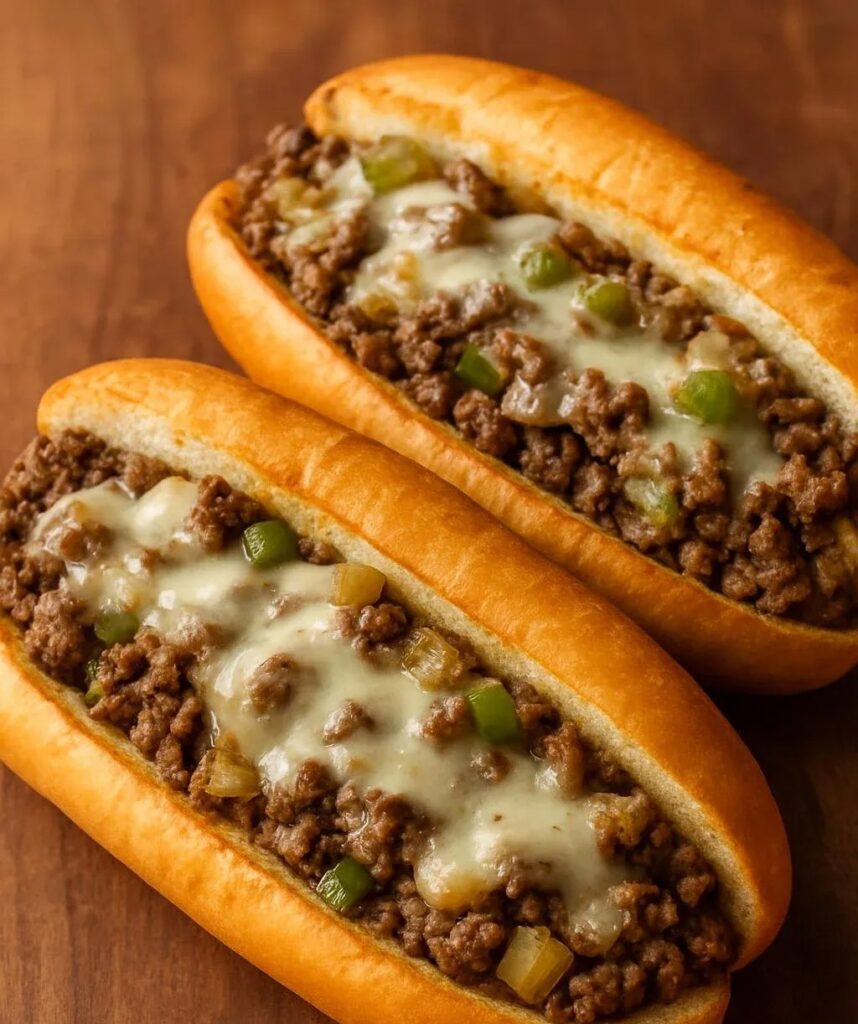 Ground Beef Philly Cheesesteaks