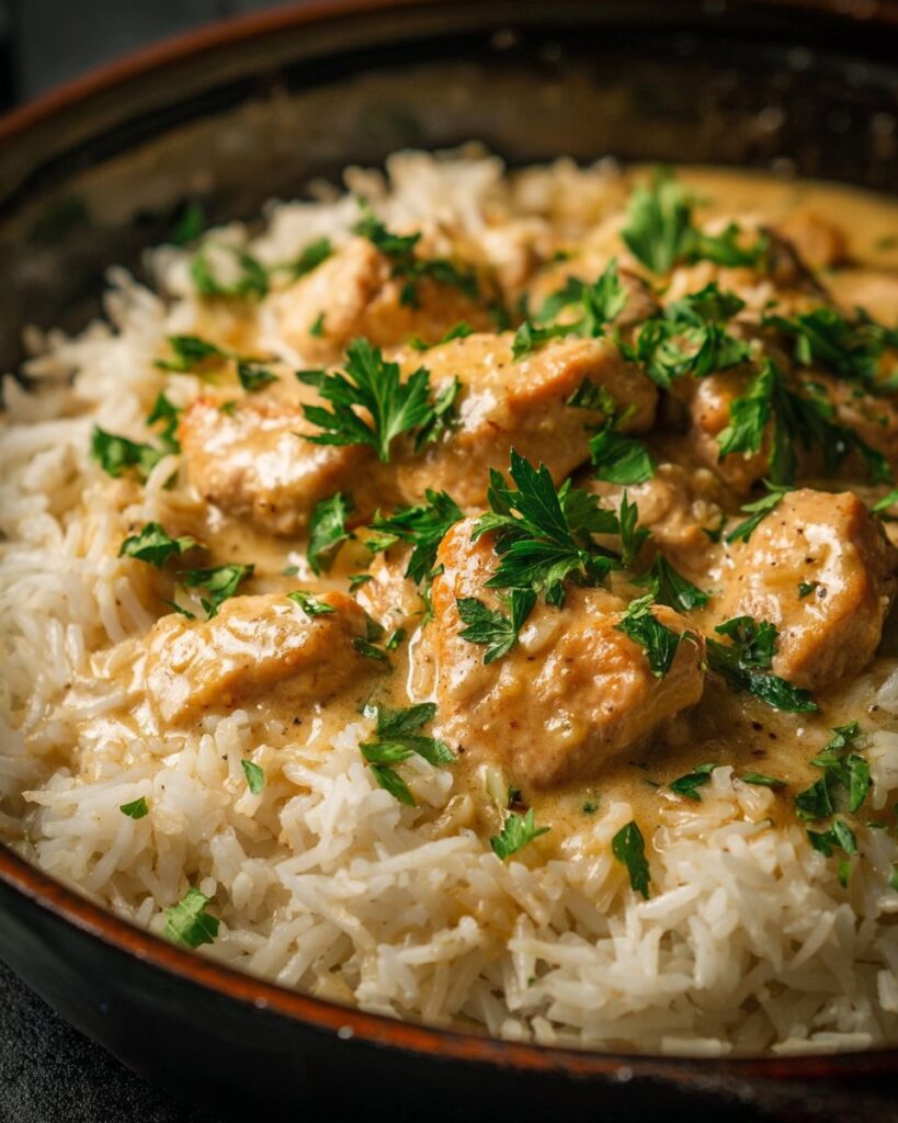 Creamy Herb Chicken & Basmati Rice – A Comforting, Flavor-Packed One-Pan Meal