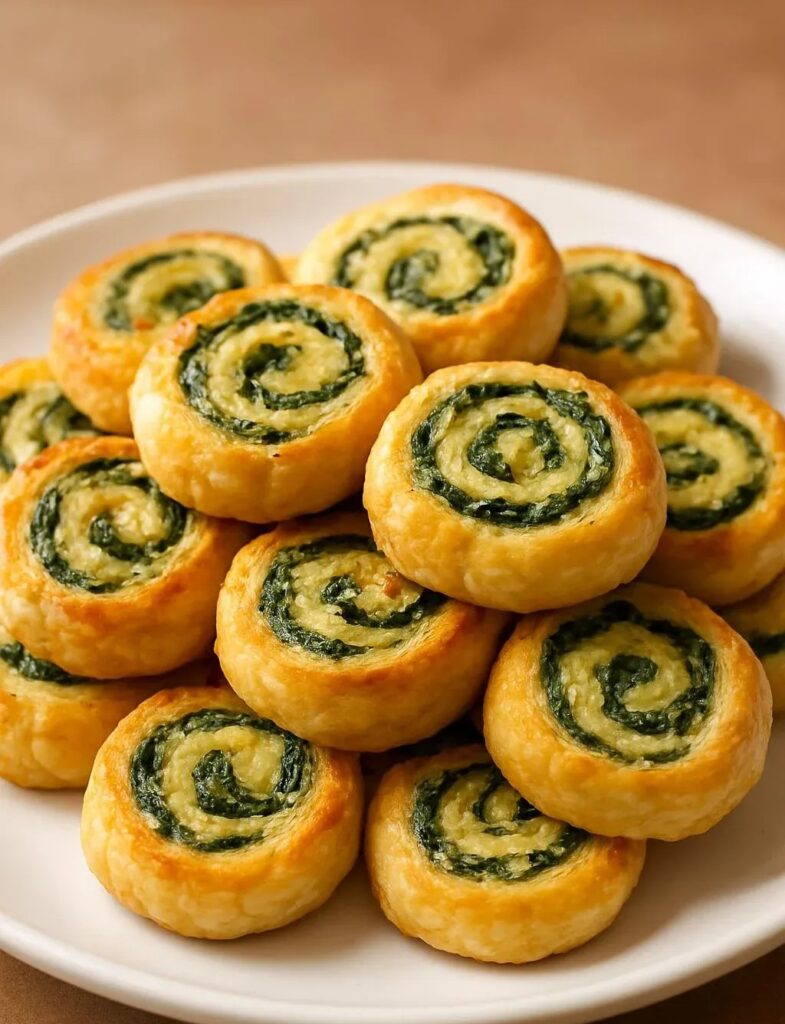 Spinach Dip in Bite-Sized Pinwheels