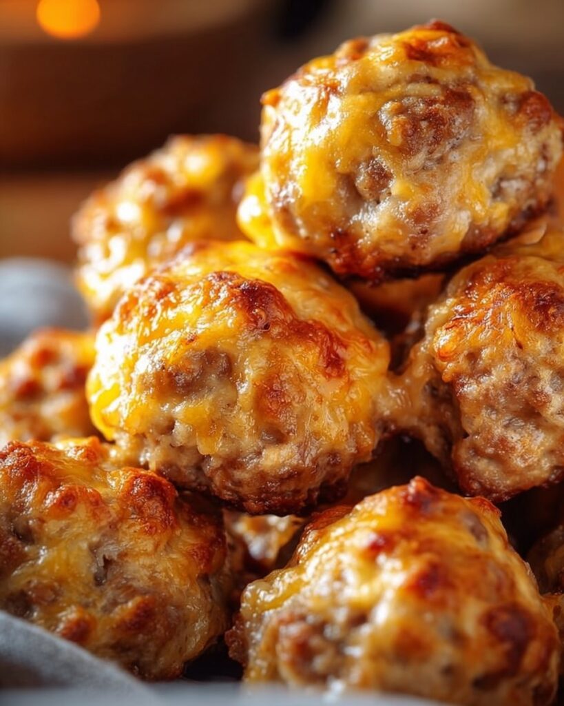 Cheesy Beef Sausage Cheese Balls