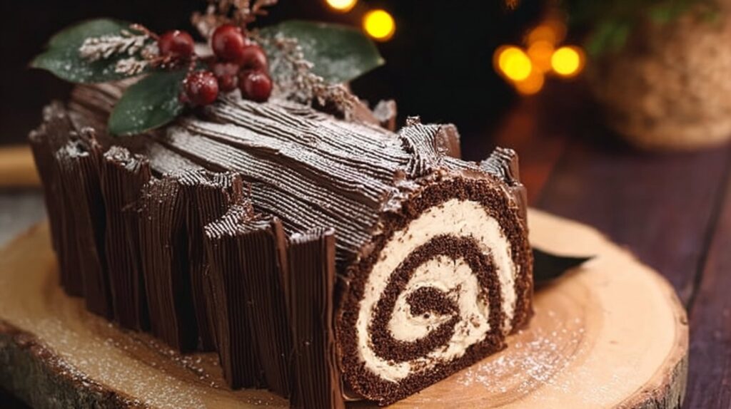 Christmas Vertical Cake - Chocolate Yule Log