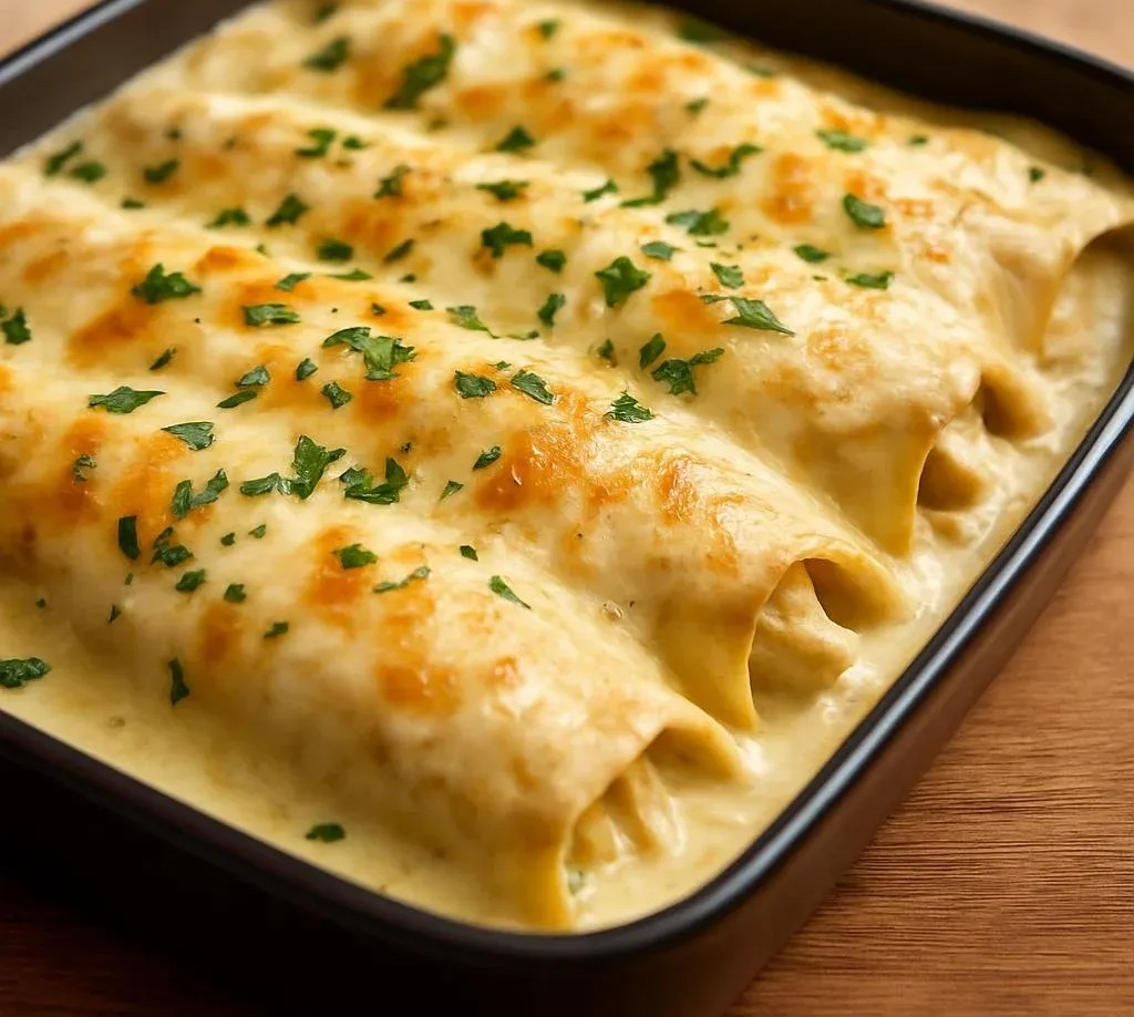 Creamy White Chicken Enchiladas