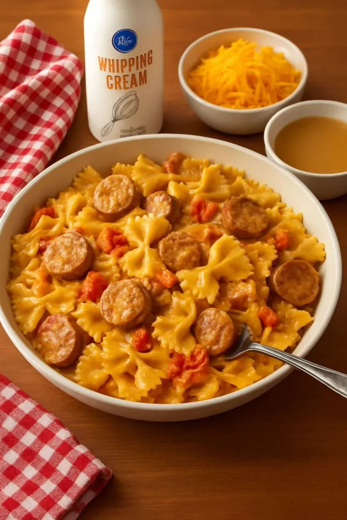 One Pot Creamy Cajun Sausage Pasta