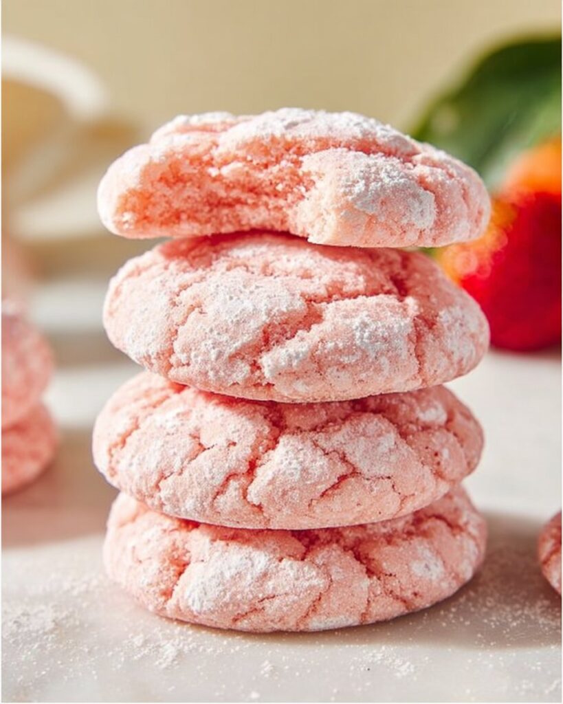 Strawberry Crinkle Cookies