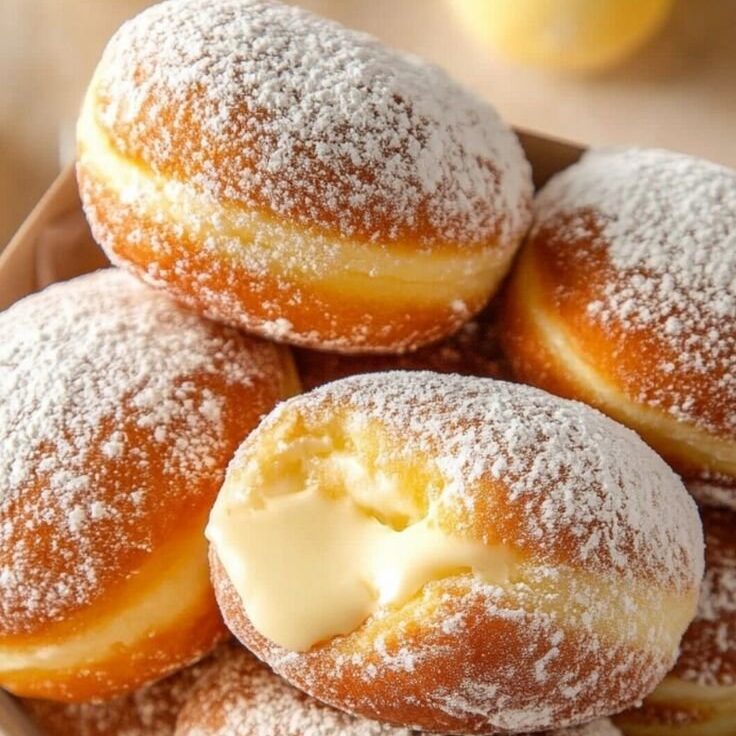Bomboloni – Italian Doughnuts Filled with Cream