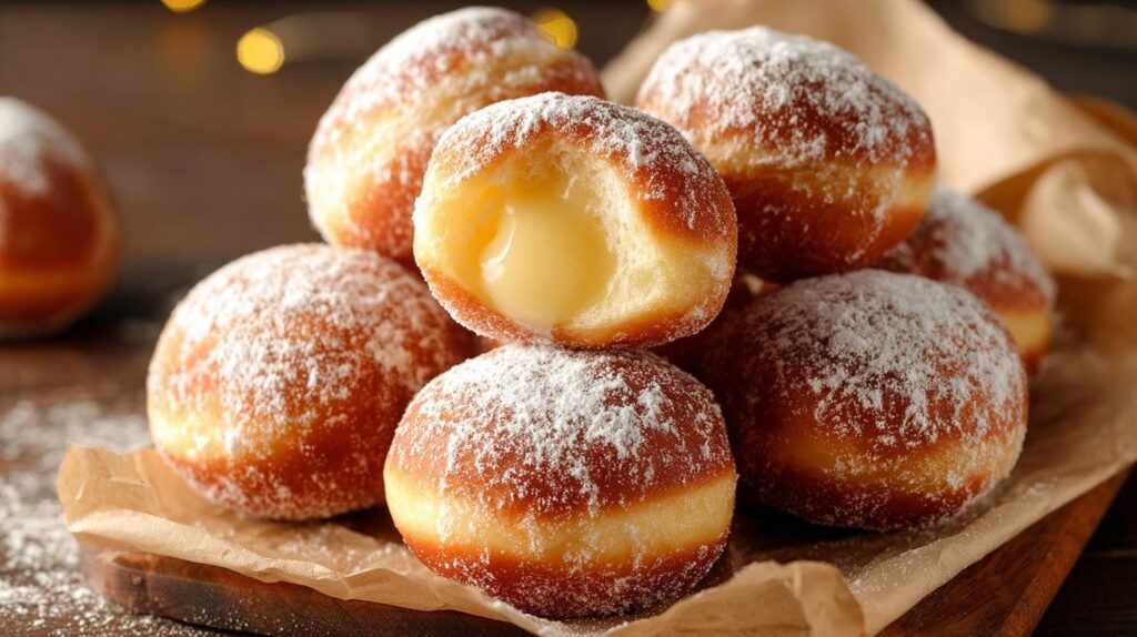 Bomboloni – Italian Doughnuts Filled with Cream