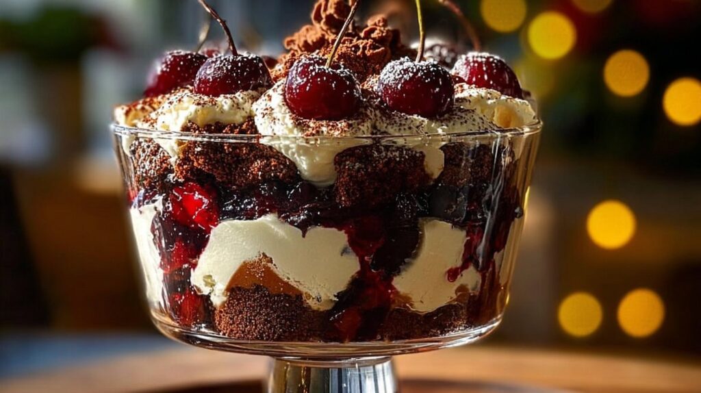 Black Forest Trifle: Chocolate Cake Cherries Mascarpone Recipe