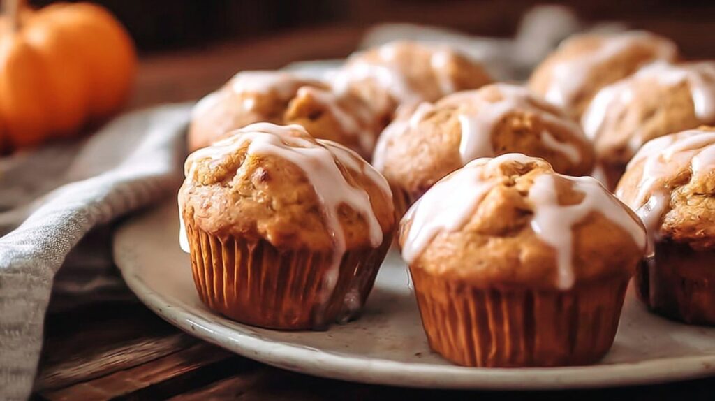Maple Glazed Pumpkin Muffins