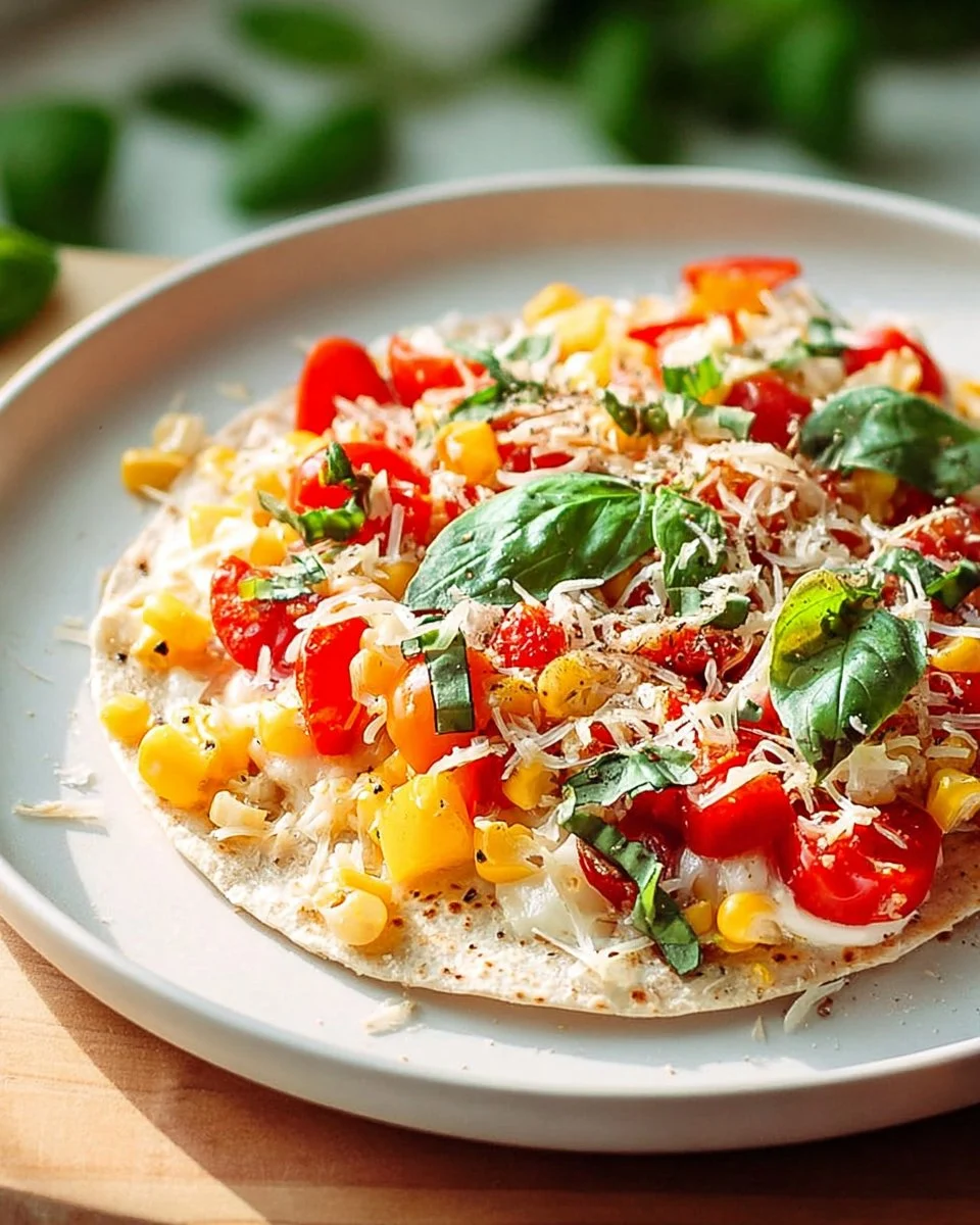 Mozzarella, Basil and Corn Quesadilla