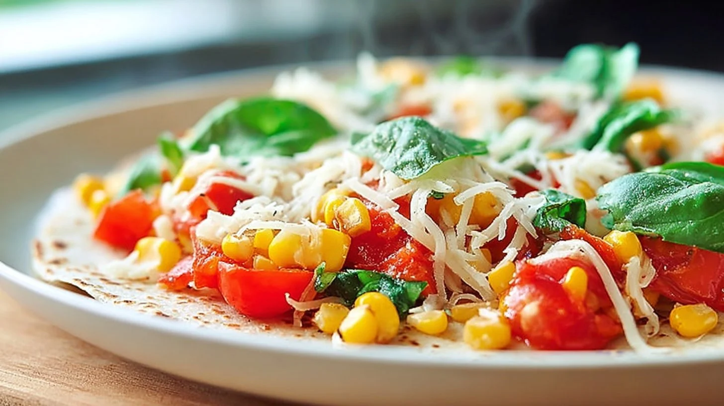 Mozzarella, Basil and Corn Quesadilla