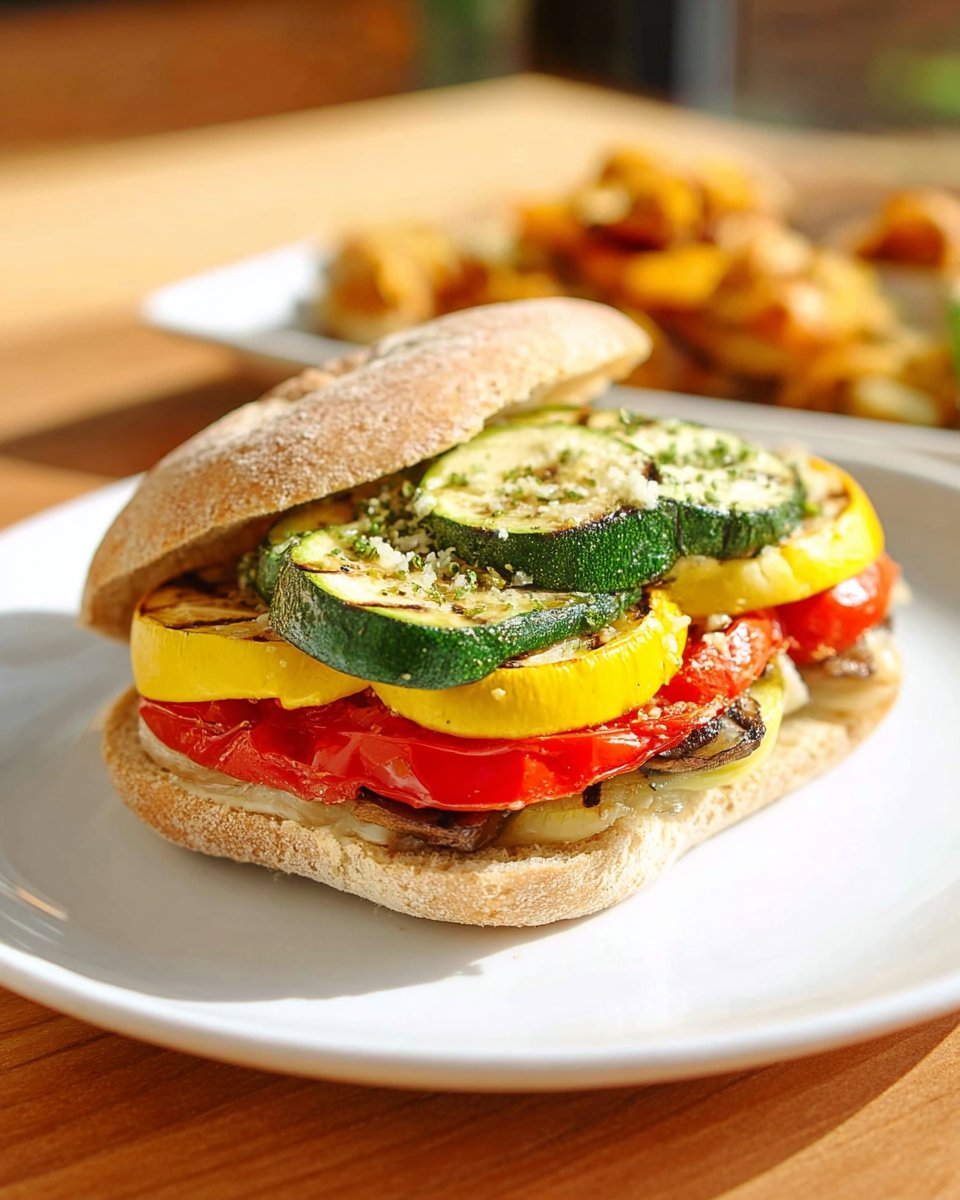 Parmesan Pesto Veggie Sandwich