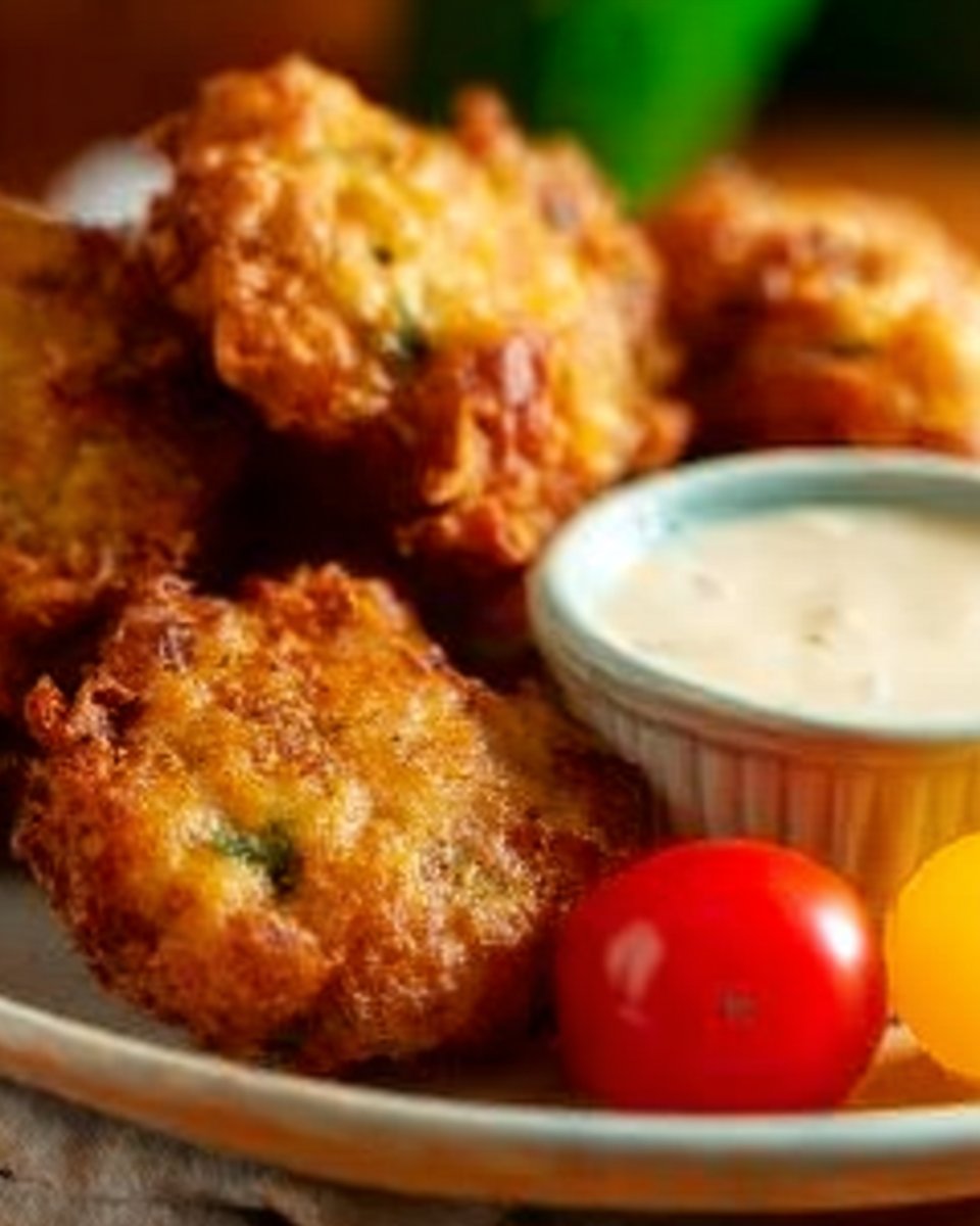 Zucchini Fritters & Goat Cheese Sauce