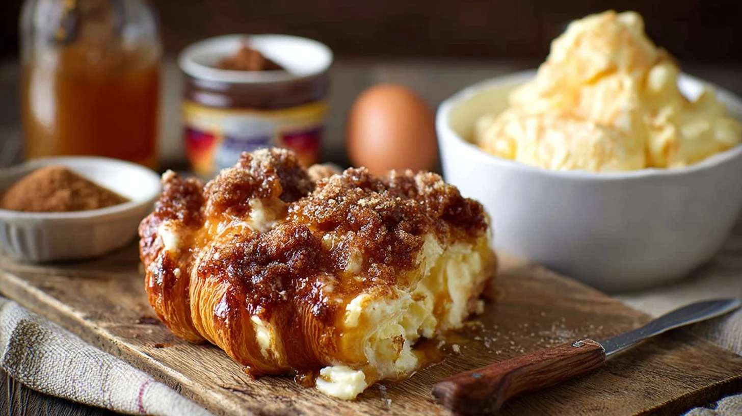 Baked Croissant Cinnamon French Toast