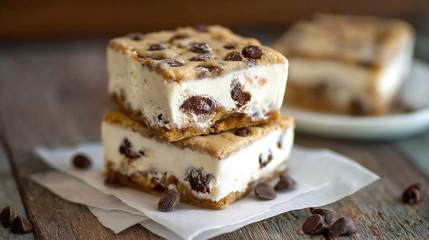 Chocolate Chip Cookie Ice Cream Bars