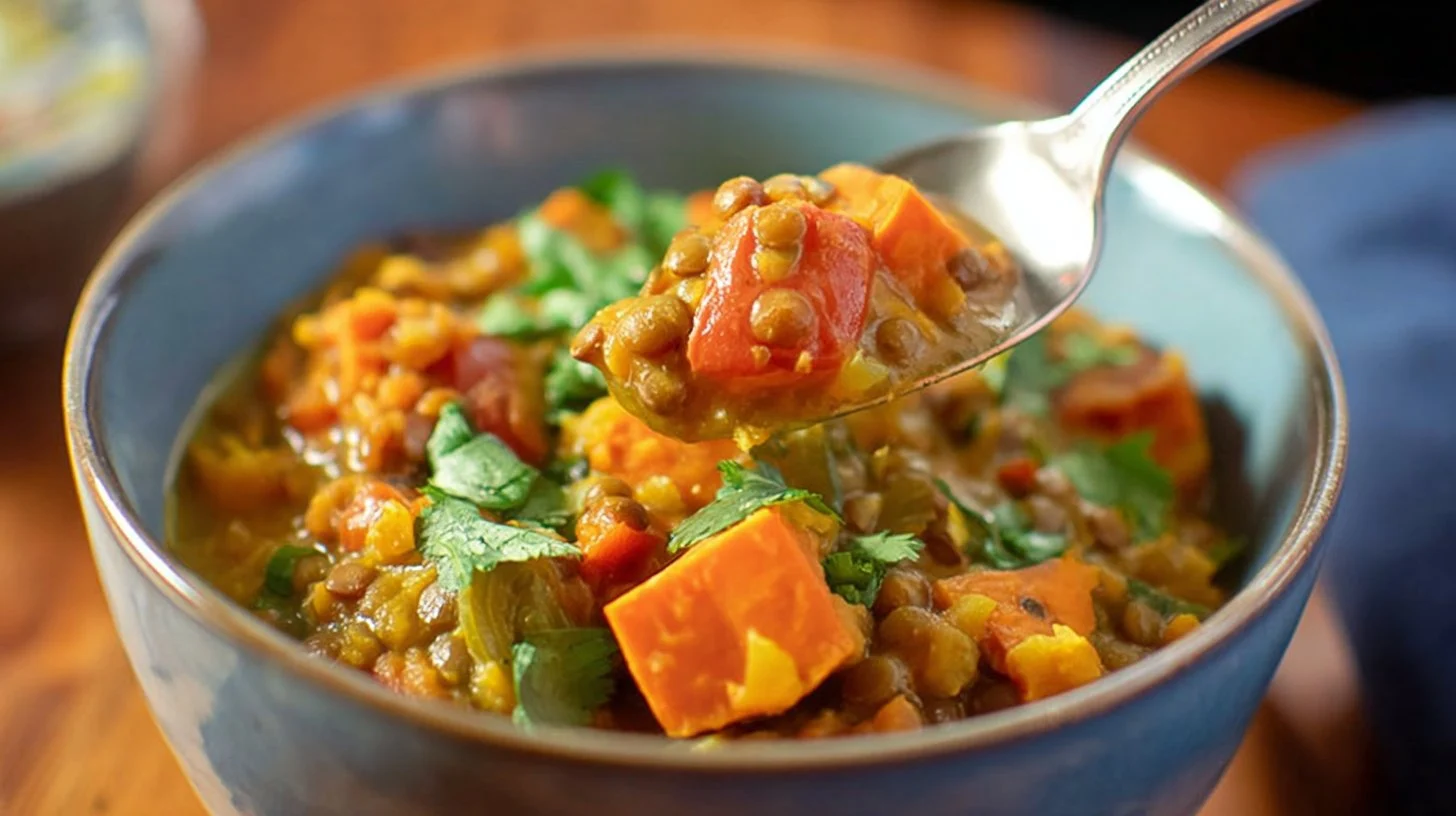 Creamy Thai Sweet Potatoes And Lentils